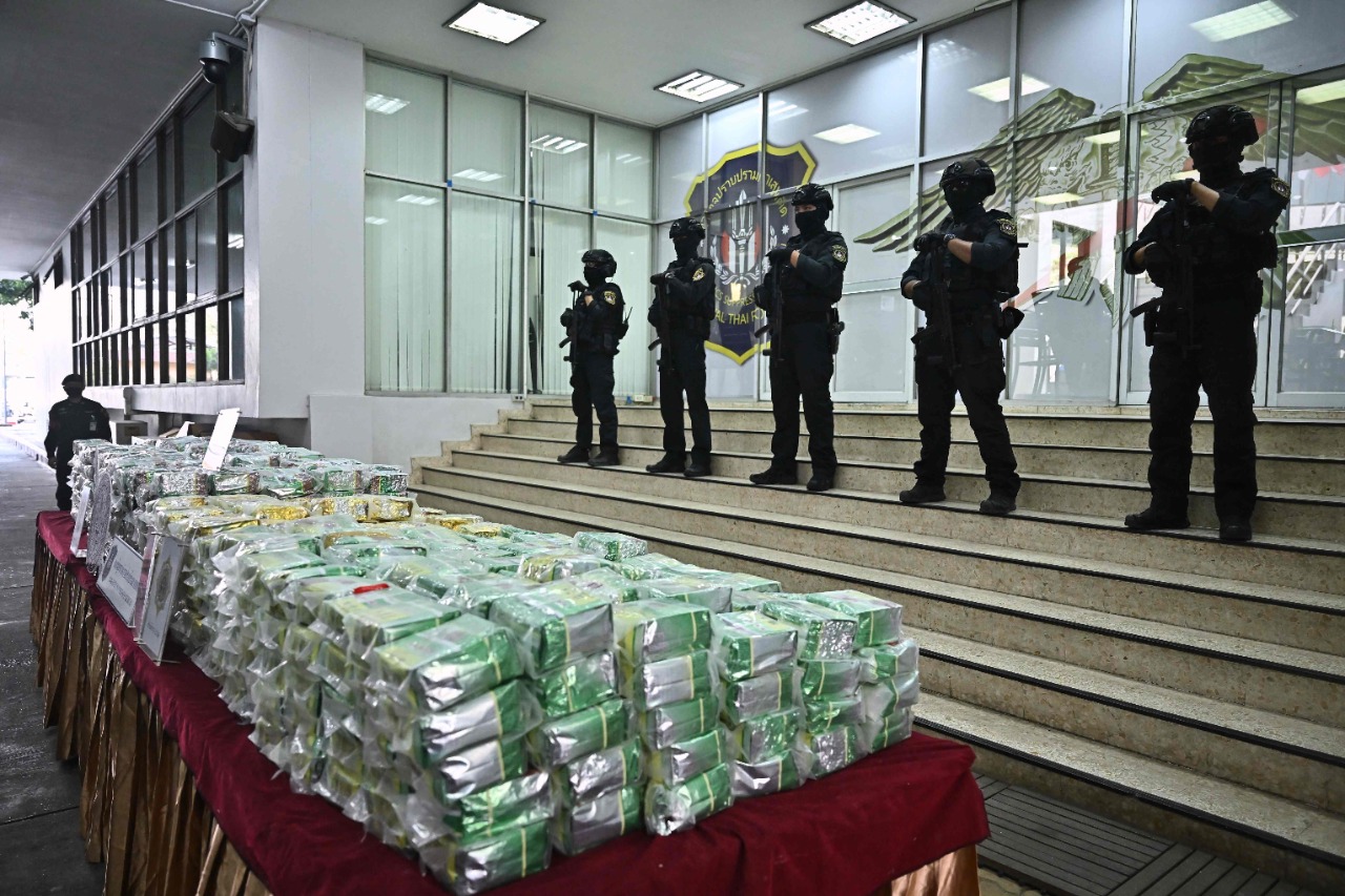 La gran cantidad de metanfetaminas incautadas. Foto: AFP
