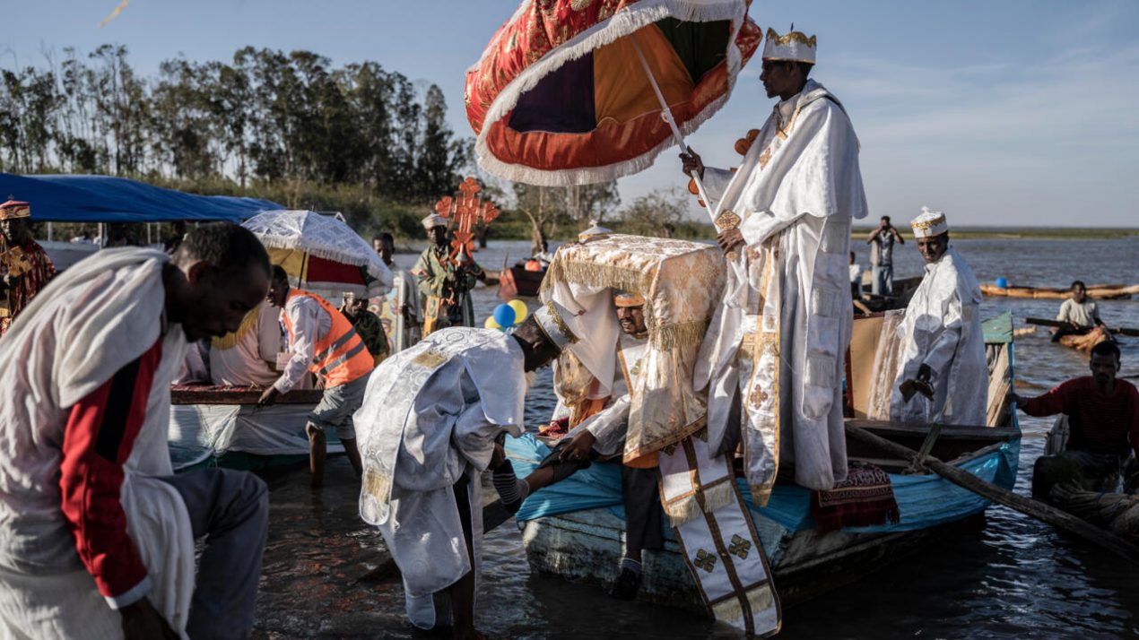 La celebración de Timkat, la Epifanía ortodoxa etíope, el 18 de enero de 2023. Foto: AFP.