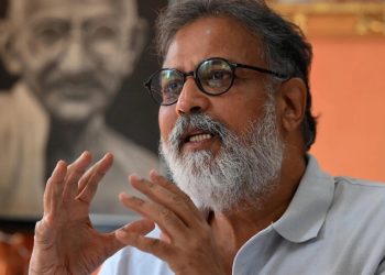 Tushar, de 63 años, es el bisnieto de Gandhi. Foto: AFP