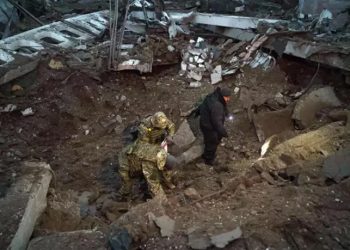 Un bombardeo ruso en el centro de Jarkóv, en Ucrania. Foto: Europa Press