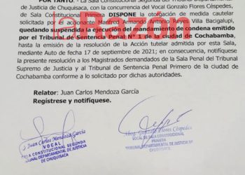 Sala Constitucional otorga cautelar a Reyes Villa y deja en suspenso orden de condena