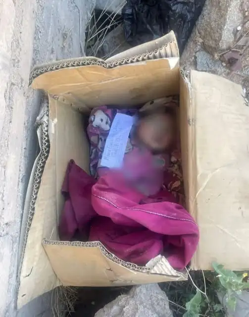 La recién nacida fue hallada muerta dentro de una caja de cartón en vía pública. FOTO: Policía Boliviana