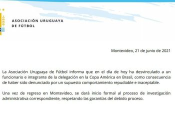 Detienen a funcionario de seguridad de Uruguay en Copa América por presunto acoso sexual