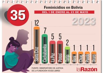 Entre el 1 de enero y el 23 de mayo se registraron en el país 35 feminicidios.
