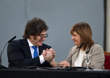 Milei estuvo acompañado por Patricia Bullrich/AFP
