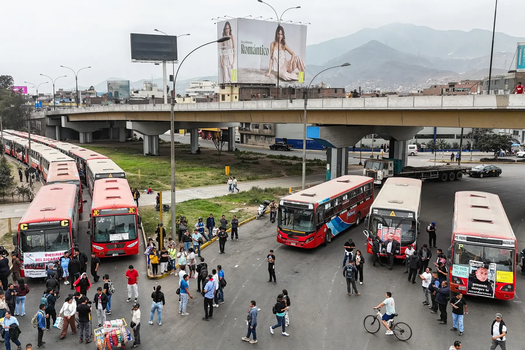Los conductores de bus protestan contra la inseguridad/AFP
