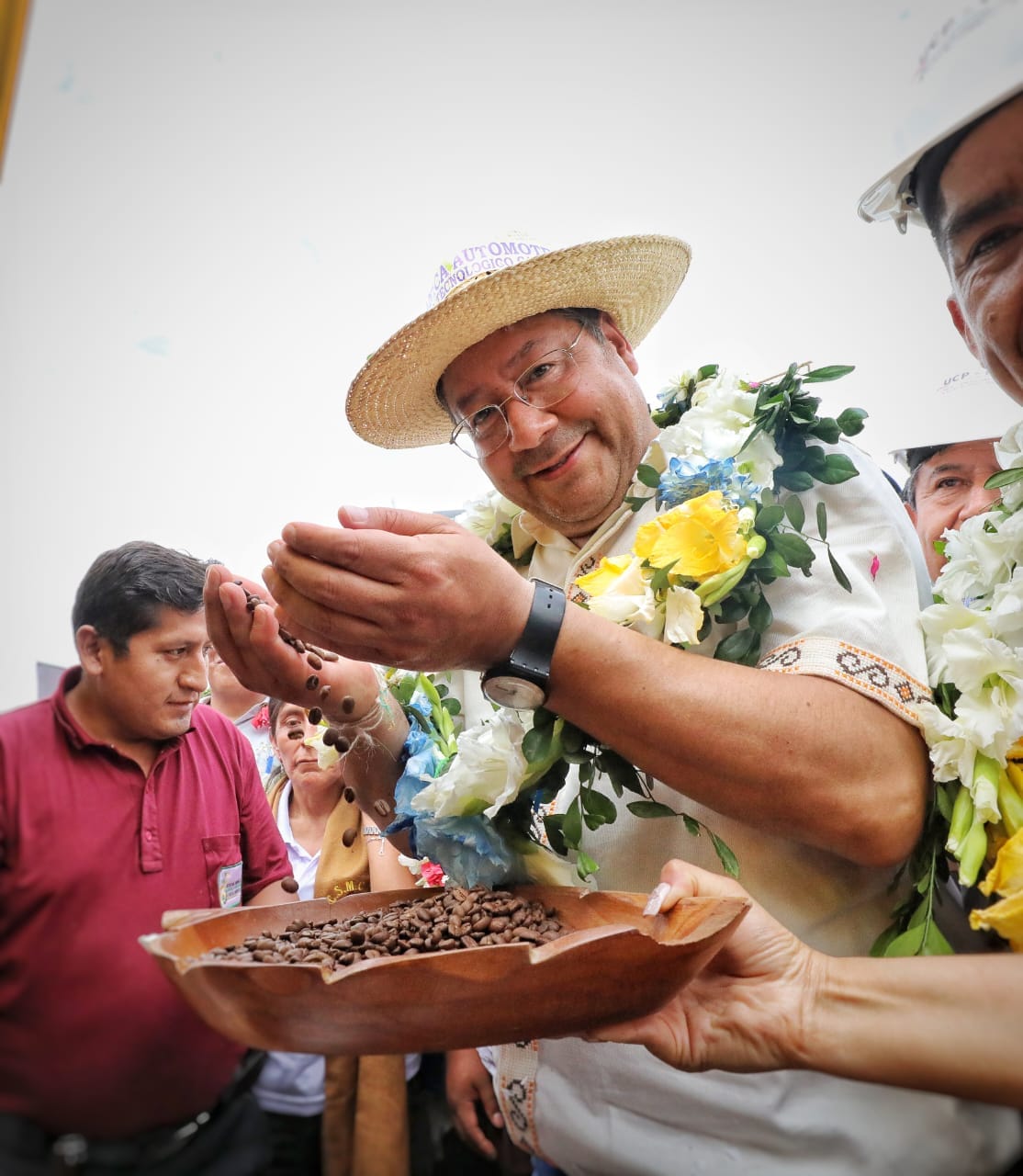 El presidente Luis Arce, ayer en Caranavi, en los Yungas.