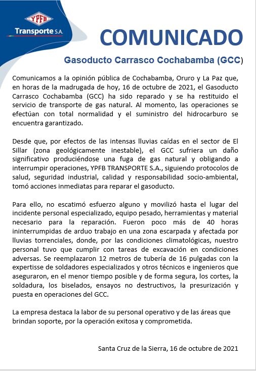 COMUNICADO