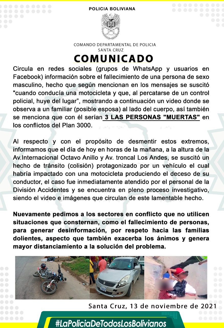 La Policía aclara que la muerte de una persona en Santa Cruz fue debido a un accidente
