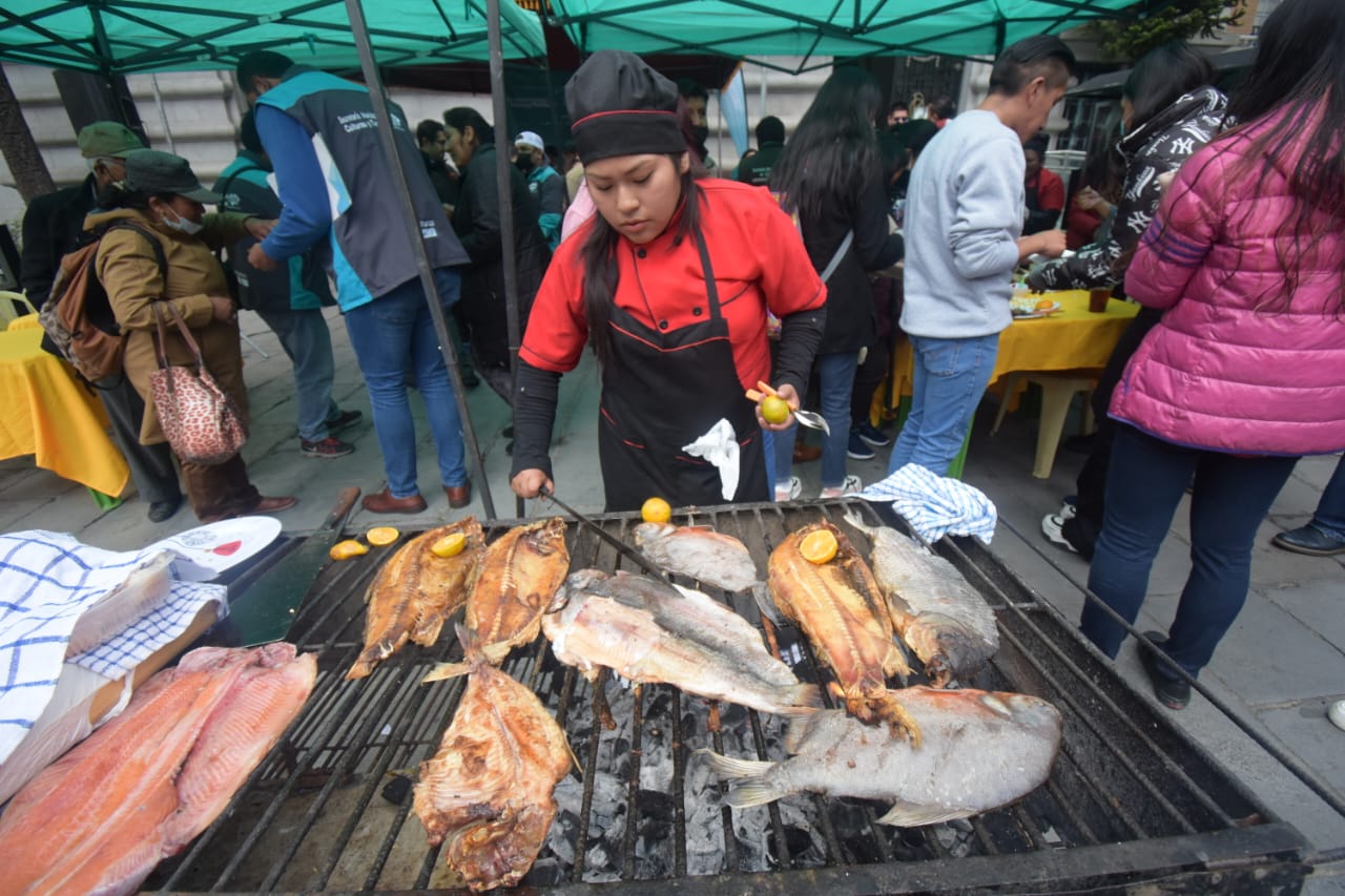 Pacú, trucha, sábalo y surubí, siete toneladas de pescados serán ofertadas en la plaza Villarroel