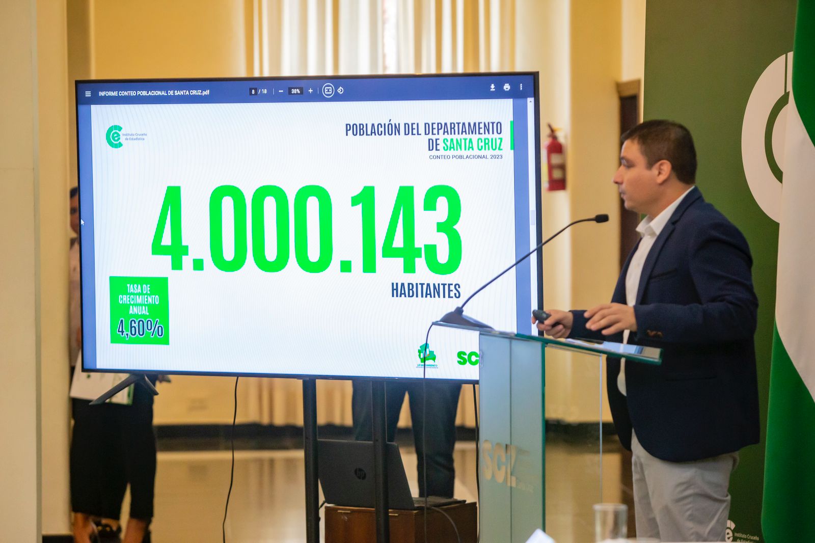 Gobernación cruceña afirma que el departamento tiene 4 millones de habitantes
