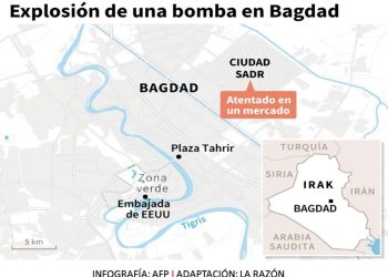 Explosión de una bomba deja al menos 18 muertos en un mercado de Bagdad
