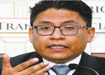 El ministro de Justicia, Iván Lima, en la televisora Bolivia Tv.