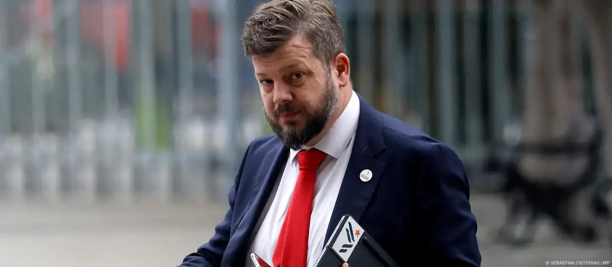 El candidato presidencial chileno del Partido Nacional Libertario (PNL), Johannes Kaiser. Foto: AFP