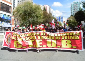 Las protestas de la semana del magisterio urbano del país en La Paz.