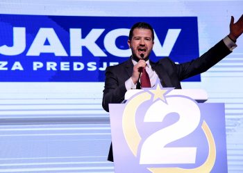 El líder Movimiento Europa Ahora, Jakov Milatovic, está como favorito en lo comicios de la presidenciales. Foto: AFP