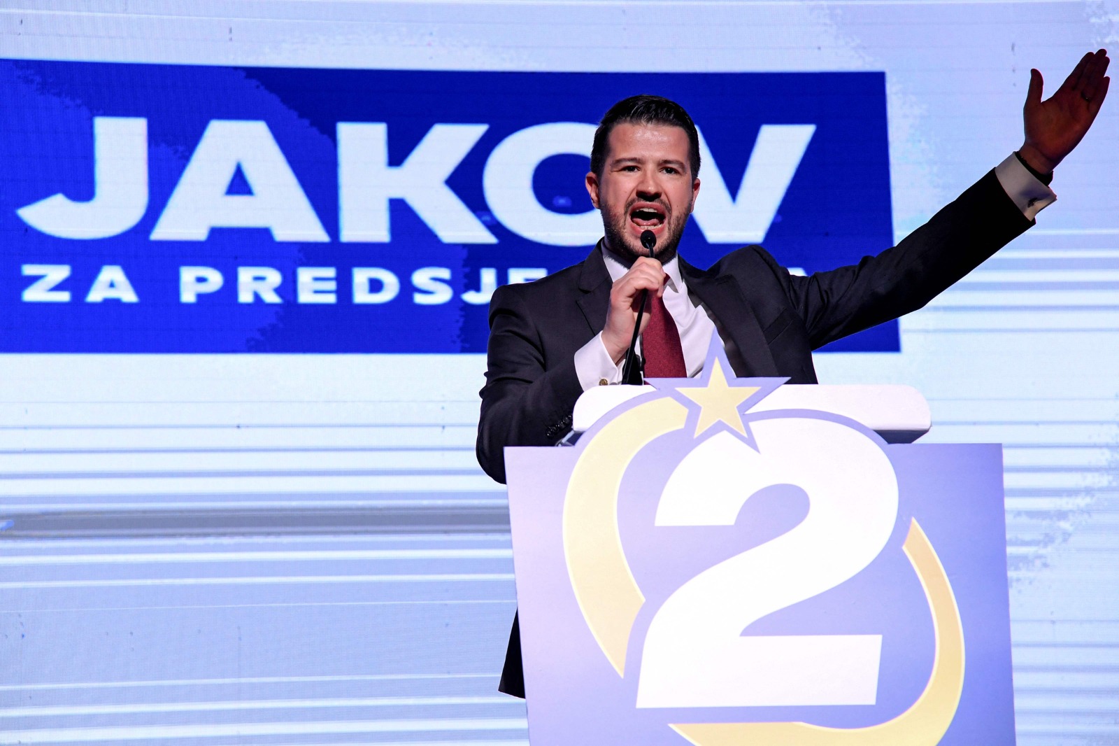El líder Movimiento Europa Ahora, Jakov Milatovic, está como favorito en lo comicios de la presidenciales. Foto: AFP