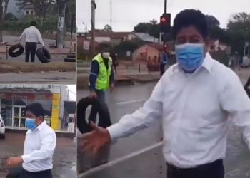Ministro Montaño desbloquea y convoca a vecinos a asumir la misma medida