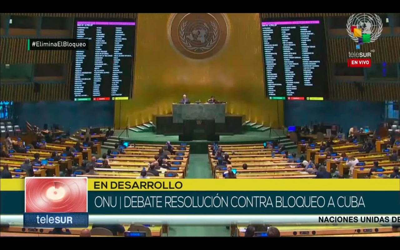 La ONU condena por 29º vez el embargo de EEUU a Cuba por abrumadora mayoría