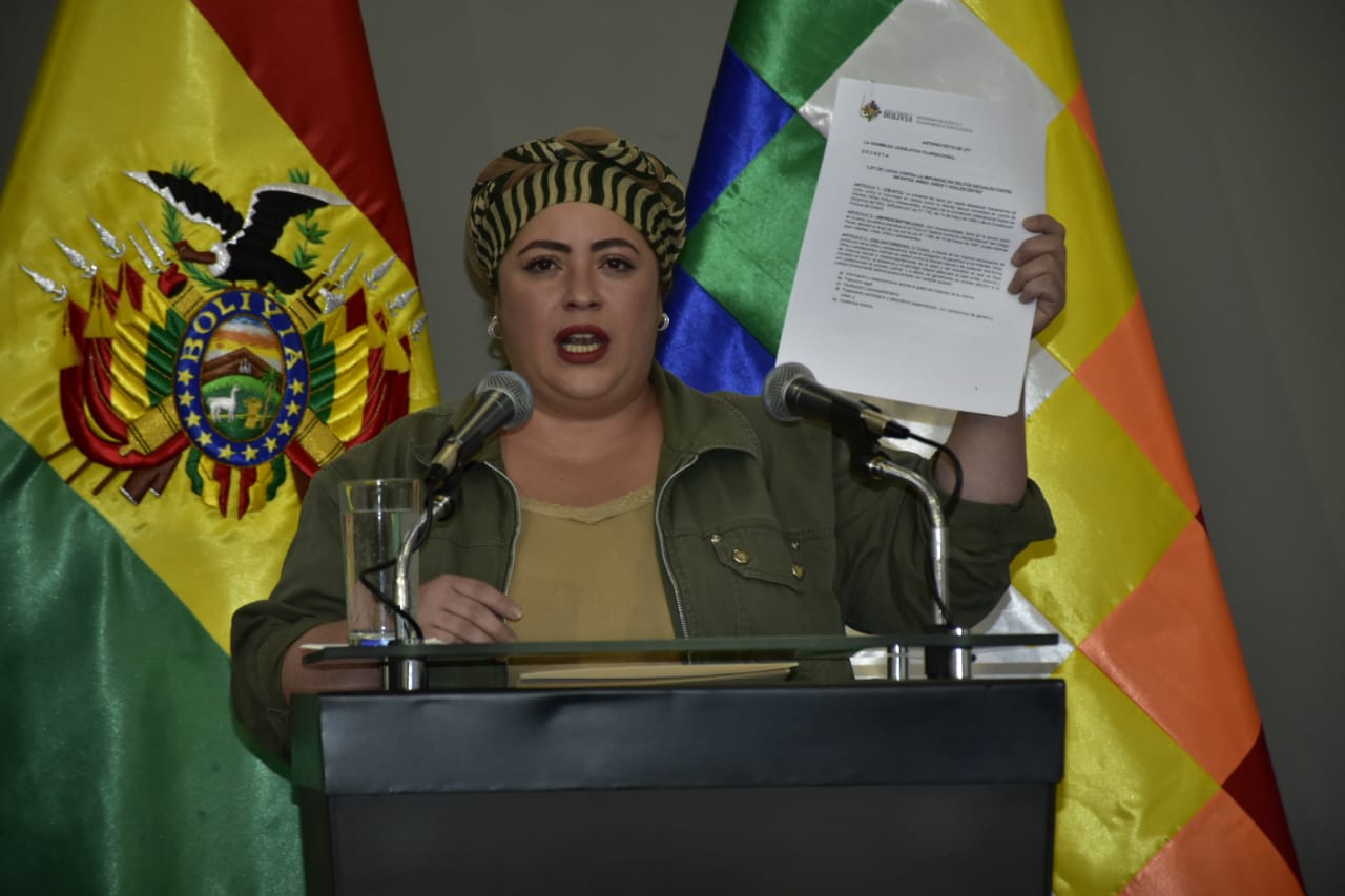 La ministra María Nela Prada, en conferencia de prensa este sábado.