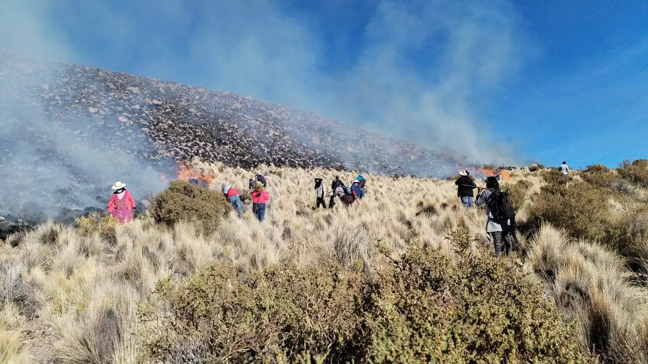 Un incendio forestal afecta al cerro Tunupa