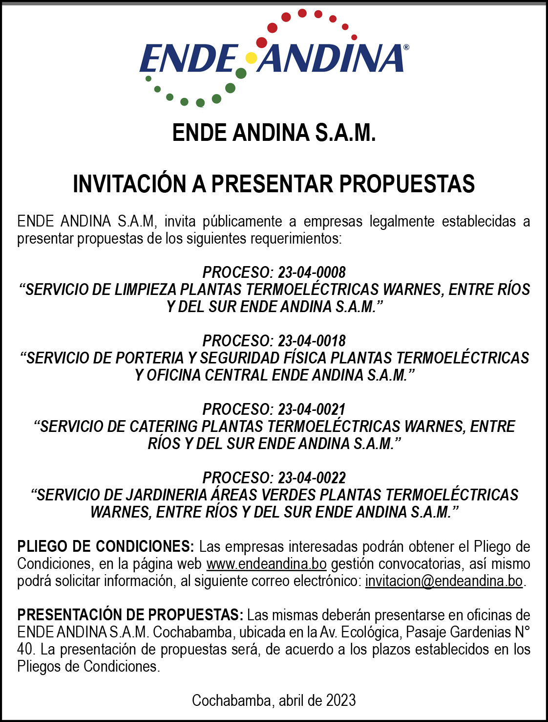 COMUNICADO