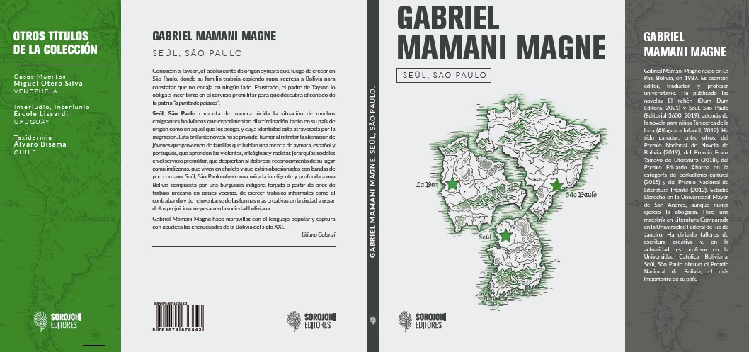 La editorial Sorojchi en Argentina publicará ‘Seúl, Sao Paulo’ del escritor Gabriel Mamani