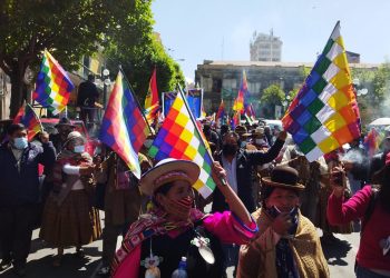 Sectores sociales desagravian a la wiphala y convocan a una marcha para el 8 de octubre