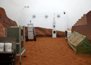 La casa creada con impresora 3D busca simular la vida en el planeta Marte. Foto: AFP