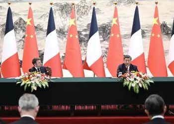 El presidente de Francia, Emmanuel Macron, y su par chino, Xi Jinping, han emitido una declaración conjunta. Foto: Europa Press