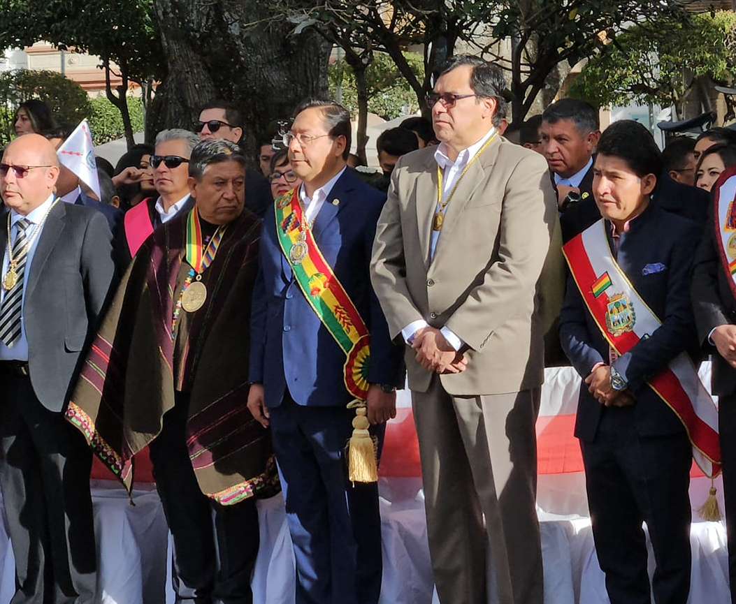 Arce, Choquehuanca y Mercado participan de la efeméride Chuquisaca