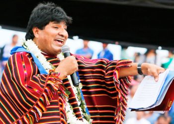 El jefe del MAS, Evo Morales, en un acto de los cocaleros.