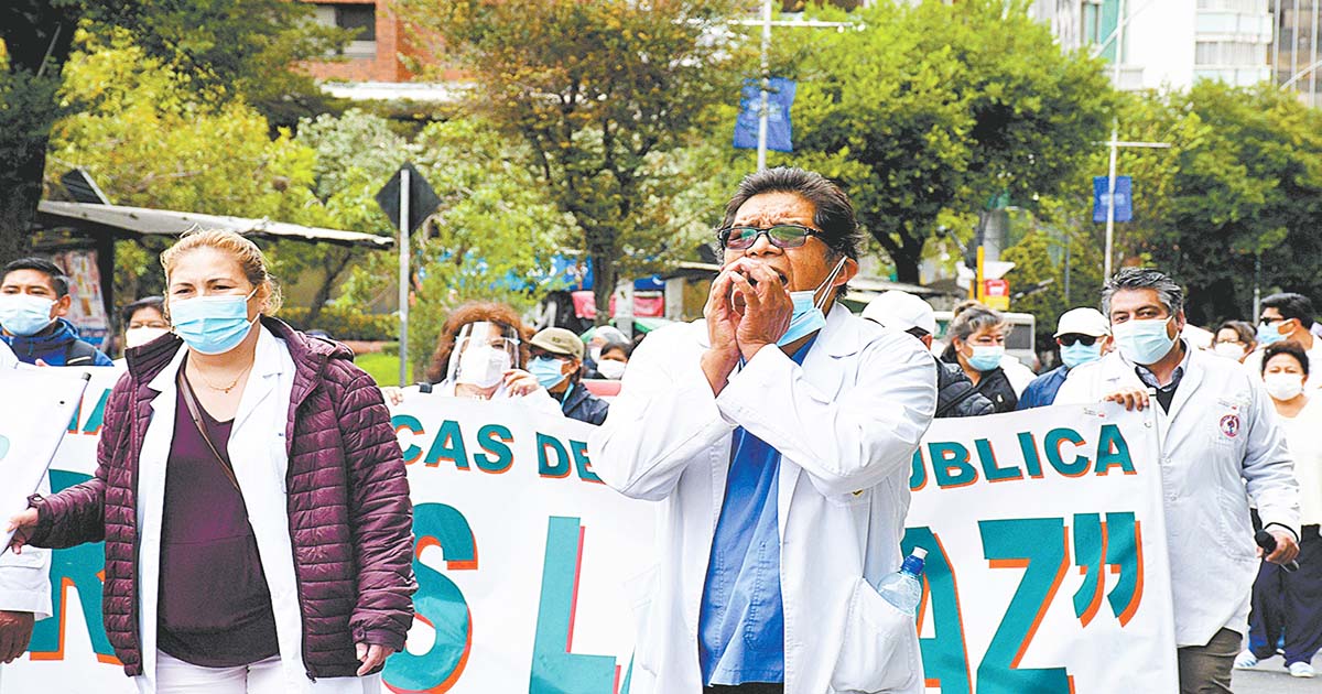 El sector movilizado por conflictos de salud.