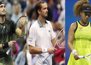 Tsitsipas, Medvedev y Osaka avanzan en un Abierto de EEUU azotado por tormenta